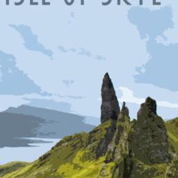 Isle Of Skye Travel Poster - Retro Style Scotland Travel Print, Postcard Featuring Skye, Old Man Storr Art Poster - thumbnail 2