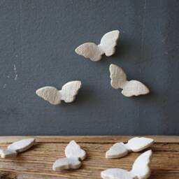 40 Wall Art Ceramic Butterflies/White Nursery Decor Bedroom Livingroom - thumbnail 2