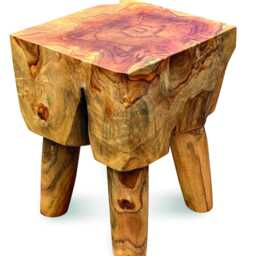 Solid Teak Square Lamp Table 4 Legs 40cm - thumbnail 4