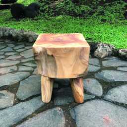 Solid Teak Square Lamp Table 4 Legs 40cm - thumbnail 2