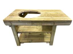 Heavy Duty Wooden Bbq Table, Kamado Grill Station, Outdoor Kitchen