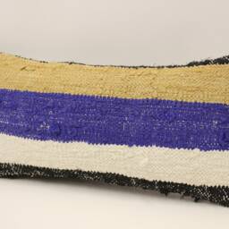 Vintage Turkish Kilim Pillow 10x20 in 25x50 cm Lumbar Accent Sofa Throw Cushion Cover 4Yef-754 - thumbnail 3