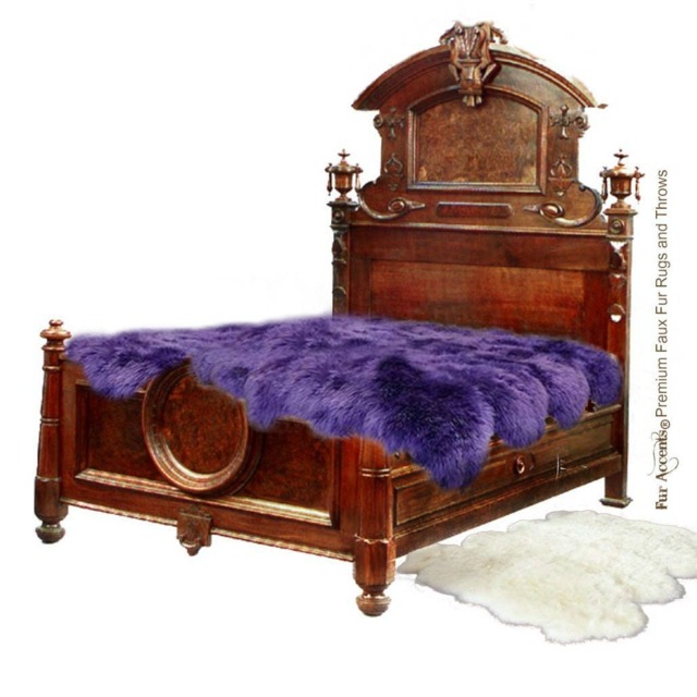 Faux Fur Area Rug - Shaggy Sheepskin Pelt, Multi Shape Art - image 1