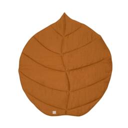 Leaf Baby Play Mat, Linen Nursery Rug, Boho Floor Mat, Toddler Room Decor, Seasonal Photo Prop, Shower Gift, Reversible - thumbnail 3