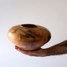 Farmhouse Decor, Rustic Home Wood Vase, Boho Wooden Unique Contemporary Olive D??cor, Wabi Sabi Decor - thumbnail 2