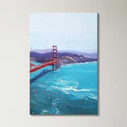 San Francisco Golden Gate Bridge 3 Panel Split Canvas Wall Art Fog California Oil Painting Framed Home Decor Usa Travel Gift - thumbnail 4
