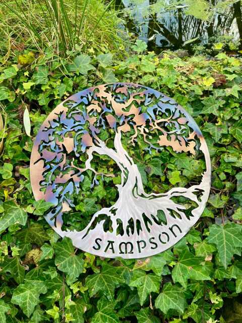 Personalized Tree Of Life Metal Wall Art, Rainbow Finish - image 1