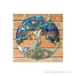 Personalized Tree Of Life Metal Wall Art, Rainbow Finish - thumbnail 2