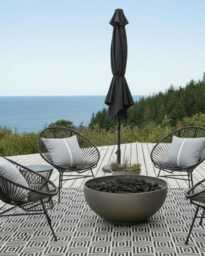 Granite Grey Outdoor Sunbrella?? Pillow Cover With White Trim, Decorative Silver Gray Cushions For Patio/Deck Pool Lounge Chairs - thumbnail 4