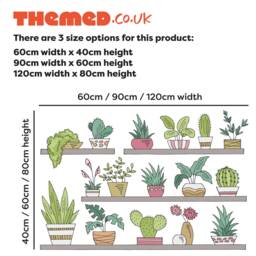Plant Wall Sticker - Cartoon Plants On Shelves Decals Nature Art - thumbnail 3