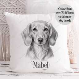 Personalised Pet Cushion, Dog Portrait, Gift From Dog, Keepsake Lover Gift, Dad Mum Owner - thumbnail 3