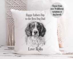 Personalised Pet Cushion, Dog Portrait, Gift From Dog, Keepsake Lover Gift, Dad Mum Owner - thumbnail 1