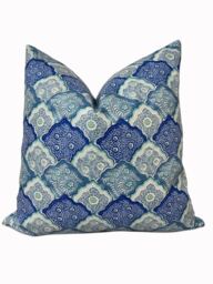 Scalamandre Akira Porcelain Blue Cushion Cover Pillow Double Sided Home Interior