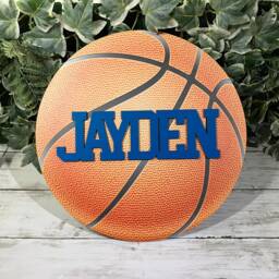 Personalised Wooden Basketball Circle Name Plaque - Teenager Wall Decor - thumbnail 2