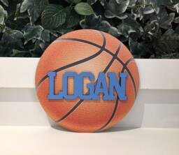 Personalised Wooden Basketball Circle Name Plaque - Teenager Wall Decor - thumbnail 1