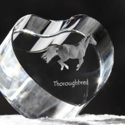 Thoroughbred, Crystal Heart With Horse, Souvenir, Decoration, Limited Edition, Collection - thumbnail 3