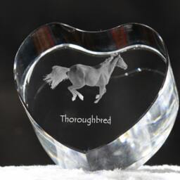 Thoroughbred, Crystal Heart With Horse, Souvenir, Decoration, Limited Edition, Collection - thumbnail 2