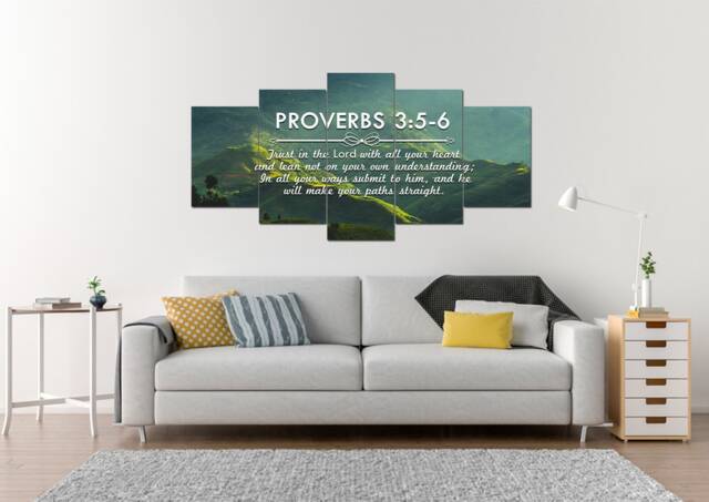 Proverbs 35-6 #51 Niv Trust in The Lord Bible Verse Canvas - Christian Scripture Religious Wall Art Home Decor Paintings - image 1