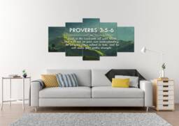 Proverbs 35-6 #51 Niv Trust in The Lord Bible Verse Canvas - Christian Scripture Religious Wall Art Home Decor Paintings - thumbnail 1