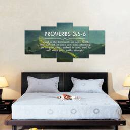 Proverbs 35-6 #51 Niv Trust in The Lord Bible Verse Canvas - Christian Scripture Religious Wall Art Home Decor Paintings - thumbnail 2