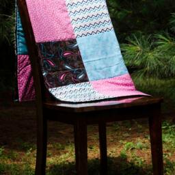 Paisley Baby Girl Quilt, Girls Nursery Bedding, Unique Baby Shower Gift, Gift, New Mom Pink Quilt, Blue Gift - thumbnail 2