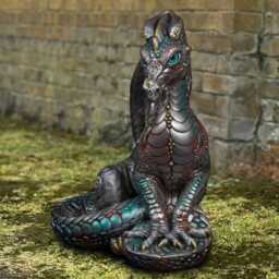 Unique Stone Dragon Statue Concrete Sitting Sculpture Handmade Lawn Ornament Outdoor Fantasy Animal Figurine Cement Art - thumbnail 3