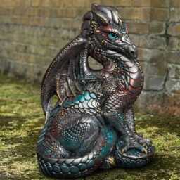 Unique Stone Dragon Statue Concrete Sitting Sculpture Handmade Lawn Ornament Outdoor Fantasy Animal Figurine Cement Art - thumbnail 4