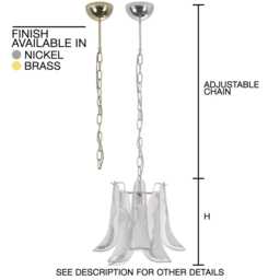 Murano Chandelier Petali ??80 cm - Clear Glass Hand-Blown Italy Hi-End Decorative Lamp - thumbnail 4