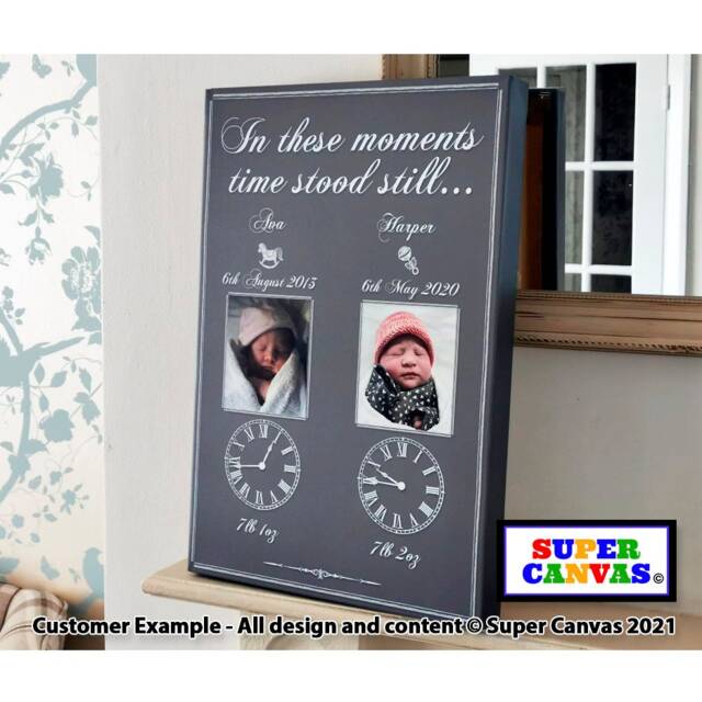 In These Moments Time Stood Still Baby Child Family Personalised Photo Framed Canvas Print Unique Christmas Birthday Gift - image 1
