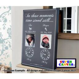 In These Moments Time Stood Still Baby Child Family Personalised Photo Framed Canvas Print Unique Christmas Birthday Gift - thumbnail 1