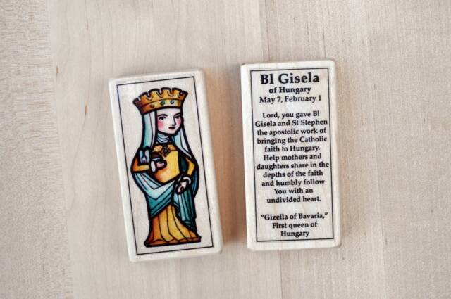 Bl Gisela Patron Saint Block With Gift Bag // First Queen Of Hungary Catholic Toys By Almondrod - image 1
