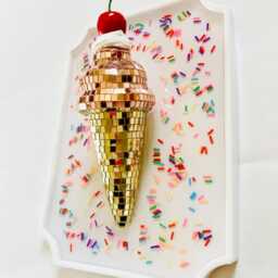 Disco Ice Cream Cone Wall Hanging Funky Pop Art Decor - thumbnail 3