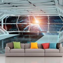 Wall Mural Sci-Fi Photo Art Removable Wall Futuristic Spaceship Fantastic Interioir Self Adhesive Of Starship Interior - thumbnail 3