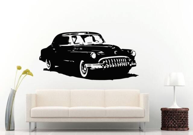 American Muscle Car Hot Rod Classical Vintage Old School Antique Vehicle Wall Decal Vinyl Sticker Mural Room Decor L1275 - image 1