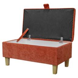 storage Footstool, Ottoman, Pouffe in A Pimlico Crush Copper Velvet Upholstered Fabric - thumbnail 2