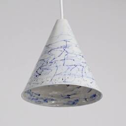 Kitchen Island Pendant Light Handmade Ceramic Blue White Modern Lamp Rustic Lighting - thumbnail 2