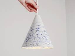 Kitchen Island Pendant Light Handmade Ceramic Blue White Modern Lamp Rustic Lighting