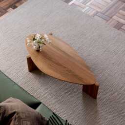 Unique Coffee Table - Modern Coffee Table Wooden Oak Scandi Shape - thumbnail 3