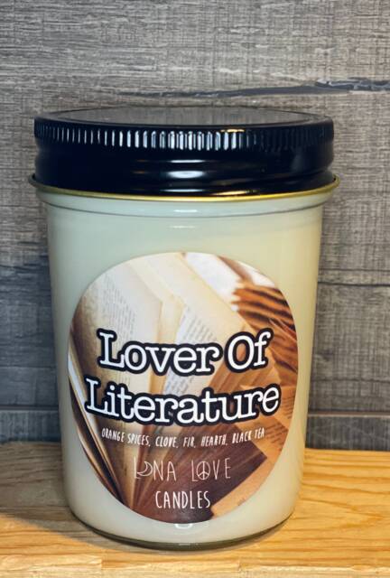 8Oz 100% Soy Lover Of Literature Inspired Scented Candle
