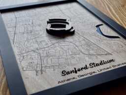 Sanford Stadium Wall Art Laser Engraved Wood, Georgia Bulldogs Gift - thumbnail 1