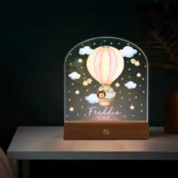 Custom Name Baby Night Light - Floral Butterfly Nursery Lamp, Personalised Gift For Newborn, Christening, Birthday, Christmas Changing - thumbnail 3