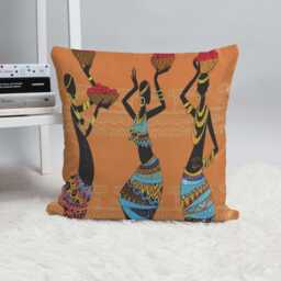 African Women Cushion Cover Tribal Art Home Decor - thumbnail 2