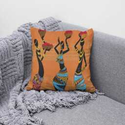 African Women Cushion Cover Tribal Art Home Decor - thumbnail 3