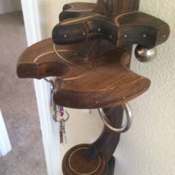 Custom Copper & Brass Inlay Jewelry Display Shelf Multi Magnetic Key Hanger - thumbnail 3
