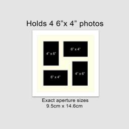 White Wooden Multi Photo Frame - Holds Four 4x6 Photos - thumbnail 2