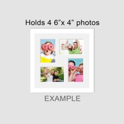 White Wooden Multi Photo Frame - Holds Four 4x6 Photos - thumbnail 3