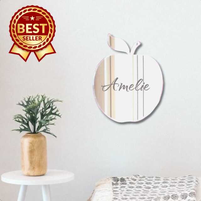 Personalized Apple Acrylic Mirror Custom Engraved Wall Art - image 1