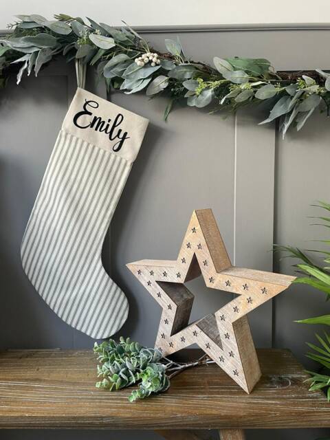 Personalised Avery Stripe Christmas Stockings - 6 Colours Available - image 1