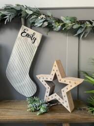 Personalised Avery Stripe Christmas Stockings - 6 Colours Available - thumbnail 1