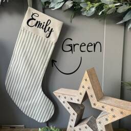 Personalised Avery Stripe Christmas Stockings - 6 Colours Available - thumbnail 2